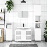 The Living Store Kopalniška omarica visok sijaj bela 80x33x60 cm inženirski les - Kopalniška Omarica, (21436891) | Shoptok.si