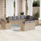 vidaXL 12-dijelni set vrtnih sofa s jastucima bež od poliratana | shoptok.hr