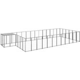 vidaXL pasji boks črn 22,99 m² jeklo | Shoptok.si