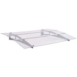 vidaXL Nadstrešnica za vrata srebrna i prozirna 120x90 cm polikarbonat | shoptok.hr