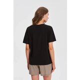 Marisse Cotton T-Shirt With Print, Black | ePonuda.com