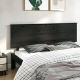  Uzglavlje za krevet crni 204x6x82,5 cm od masivne borovine | shoptok.hr