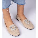 Gemre Champagne Glitter Loafers with Rhinestones Sawelia | shoptok.hr