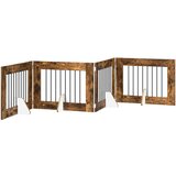  Vrata za pse z stojali 4 pcs Dimljen hrast 80 x 60 cm, (5000232700) | Shoptok.si