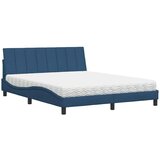 Krevet s madracem Hanko plavi 160x200 cm od tkanine | Eponuda.com