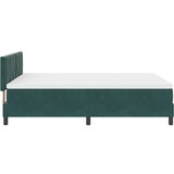 vidaXL Box Spring Krevet s Madracem Tamno Zelena 140x190 cm Velur | shoptok.hr