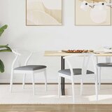  Stolac za blagovanje 2 pcs Bijela i siva Čvrsto drvo od gume | shoptok.hr