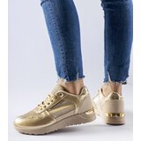 Gemre Beige and gold sneakers with decorative stitching Facondo | Shoptok.si