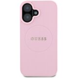 Guess Hrbtni ovitek za iPhone 16 z zrnato teksturo MagSafe, Roza, (21749455) | Shoptok.si