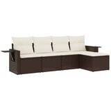  5-dijelni set vrtnih sofa s jastucima poliratan smeđi | shoptok.hr