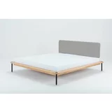 Gazzda postelja iz hrastovega lesa Fina Nero, 160 x 200 cm