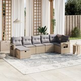 vidaXL 7-dijelni set vrtnih sofa s jastucima bež od poliratana | shoptok.hr