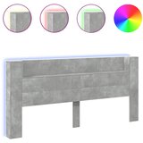 Maison Chic posteljno vzglavje - vzglavna omarica - nočna omarica led beton. siva 220x16,5x103,5 cm, (21705774) Cene