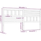  Uzglavlje za krevet crno 206 x 4 x 100 cm od masivne borovine | shoptok.hr