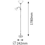 Rabalux action podna lampa sa čitačem E27 100W+E14 25W srebro-narandžasta Cene