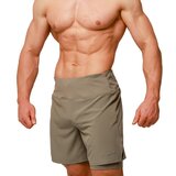 GymBeam šorc za trčanje pulse 2u1 vetiver
