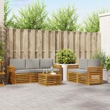  Set vanjskih sofa 6 kom. Prirodna i svjetlosiva | shoptok.hr