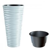 Plastična saksija plastična sand slim 30X52CM bela sa uloškom pr DPSA300-S449