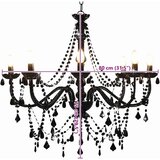  Luster s perlama crni 8 žarulja E14 | shoptok.hr