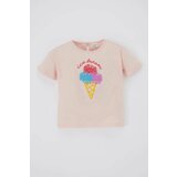 Defacto Baby Girl Regular Fit Crew Neck Fun Printed Short Sleeve T-Shirt cene