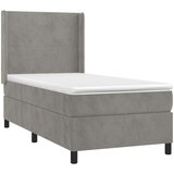  Box spring s madracem LED svjetlosivi 80x200 cm baršun | shoptok.hr