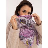 Fashion Hunters Purple-ecru women's scarf with patterns | shoptok.hr