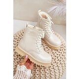 FR1 Warm Girls Patent Boots With Zipper Beige Novita | shoptok.hr