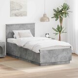  Krevetna konstrukcija s LED trakama Betonski sivi 100 x 200 cm | shoptok.hr