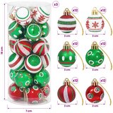  Set božićnih kuglica 72 kom. Crvena, bijela i zelena Ø 3 cm | shoptok.hr