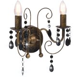 vidaXL Stenska svetilka s kroglicami antično črna 2 x E14 žarnice Cene