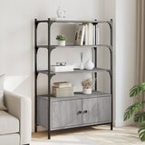 The Living Store Knjižna omara 3-nadstropna siva sonoma 70x30x109,5 cm in. les - Knjižna Omara, (21660632) | Shoptok.si
