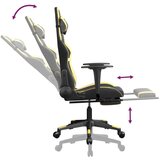  Gaming stol z oporo za noge črno in zlato umetno usnje, (21152296) | Shoptok.si