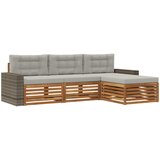  Set vanjskih sofa 4 pcs Prirodna i svjetlosiva Poliester | Eponuda.com