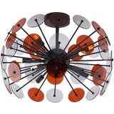 QAZQA Art Deco stropna svetilka črna z jantarjem in dimljenim steklom - Atomic | Shoptok.si