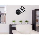 Moderni zidni sat butterflie 3D black (samoleplji satovi za)