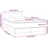 vidaXL Box spring postelja z vzmetnico LED temno siva 120x190 cm blago | Shoptok.si