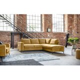 Miuform Žuta baršunasti sklopiva kutna garnitura (s desnim kutom) Lofty Lilly – | shoptok.hr