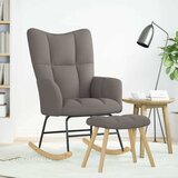  Stolica za ljuljanje s osloncem za noge od tkanine smeđesiva | shoptok.hr