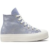 Converse CHUCK TAYLOR ALL STAR LIFT PLATFORM SUEDE SHIMMER Plava Cijene