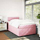 vidaXL Box spring postelja z vzmetnico roza 120x190 cm žamet, (21309417) | Shoptok.si