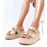  Golden platform espadrille slides Arhana | Shoptok.si