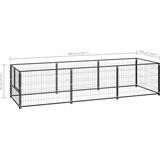 vidaXL kavez za pse crni 3 m² čelični | shoptok.hr