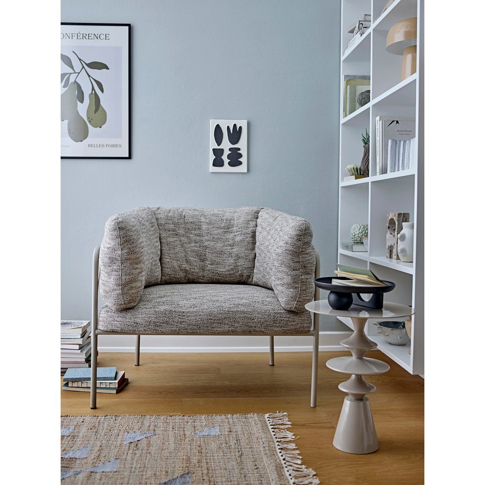 Bloomingville Sivo-bež fotelj Karel – | Shoptok.si