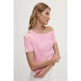 Answear Lab Kratka majica ženski, roza barva