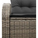  Vrtni kauč s jastukom s pohranom Siva 124 x 62 x 69cm poliratan | shoptok.hr