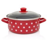 Metalac plitka šerpa BELE TUFNE NA CRVENOM 24cm/4,75lit | Eponuda.com