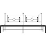 Metalni okvir za krevet s uzglavljem crni 193x203 cm | shoptok.hr