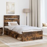  Krevetna konstrukcija s uzglavljem Dimljeni hrast 75 x 190 cm | shoptok.hr