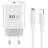  Kucni punjac KONFULON C87c, 30W, sa Type C na iPhone lightning kablom beli Cene