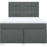 vidaXL Box spring postelja z vzmetnico temno siva 140x200 cm blago | Shoptok.si